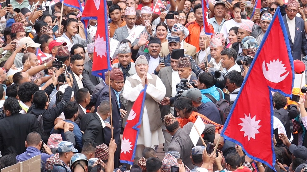 तलेजु र भैरवको पूजा गर्दा पुग्दा पूर्वराजा ज्ञानेन्द्र शाहको जय-जयकार